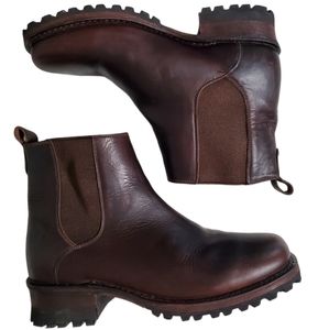Frye Brown Chelsea Pull On Boots